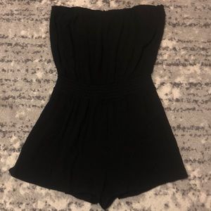 Black Strapless Romper
